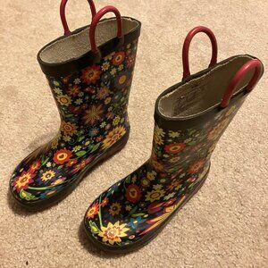 Toddler Girls Floral Rain Boots size 10